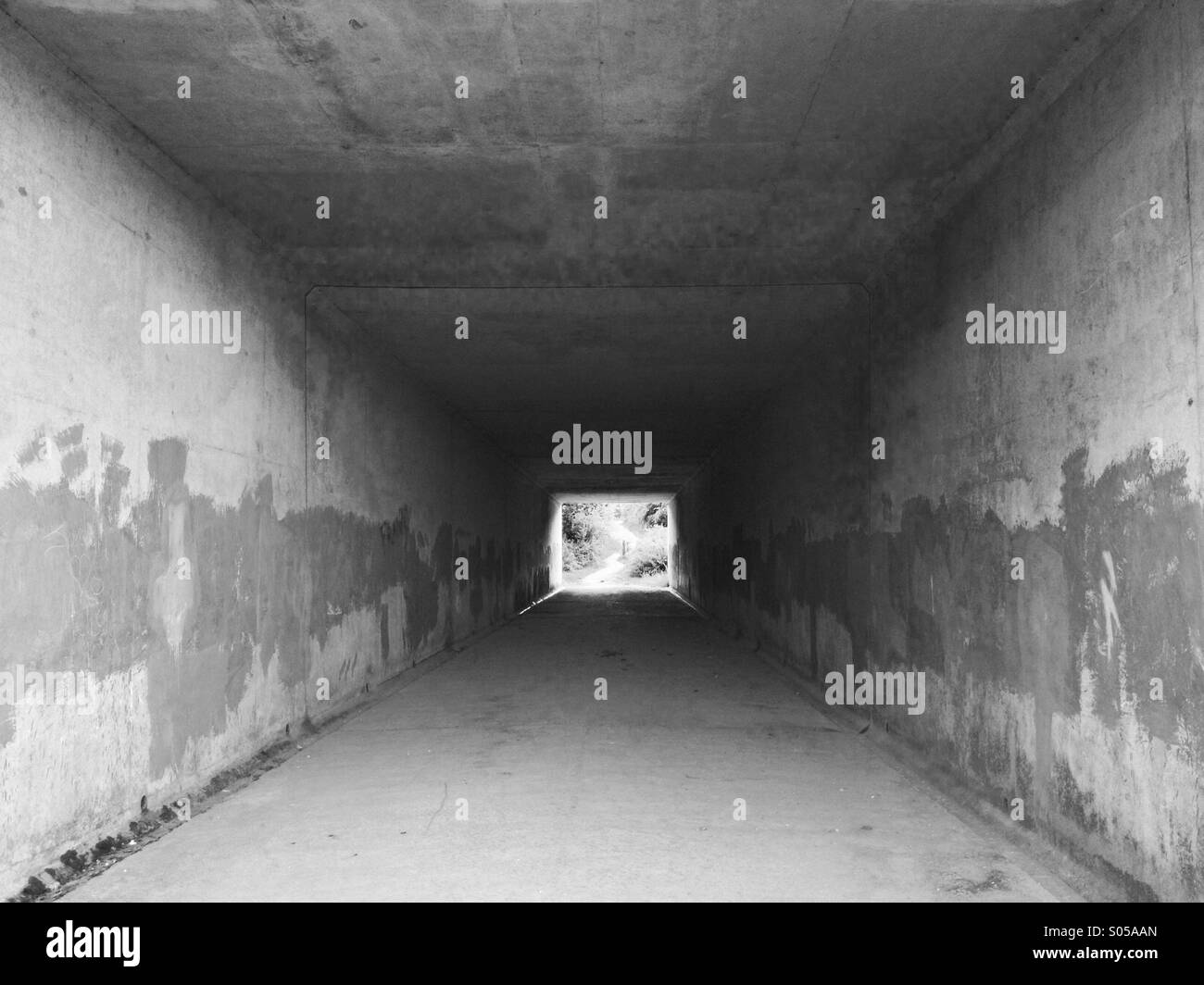 Licht am Ende des Tunnels Stockfoto