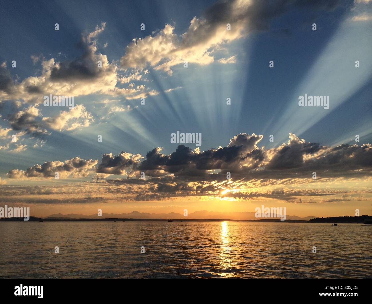 Seattle Sommer sunet Stockfoto