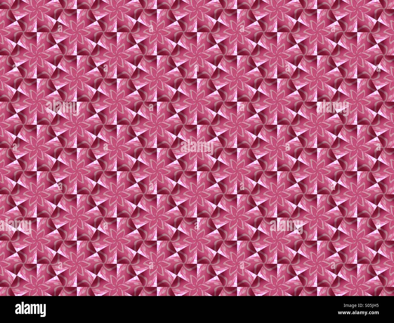 Ein rosa kaleidoskopartige Muster. Stockfoto