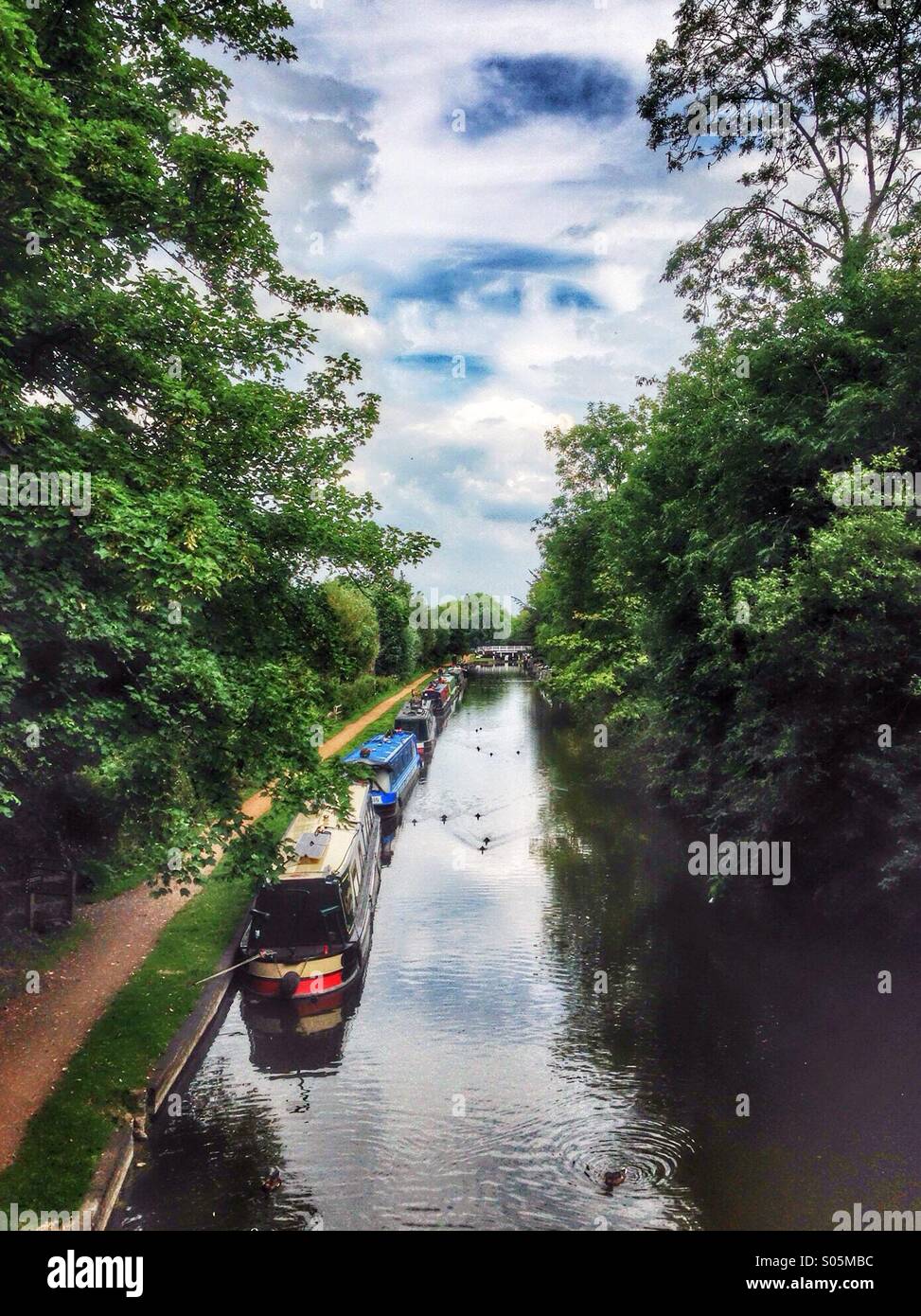 Kennet & Avon Kanal am Kintbury Stockfoto