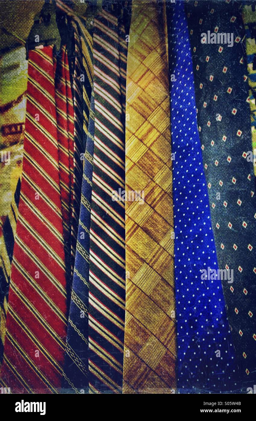 Herren Krawatten zu verkaufen Stockfoto