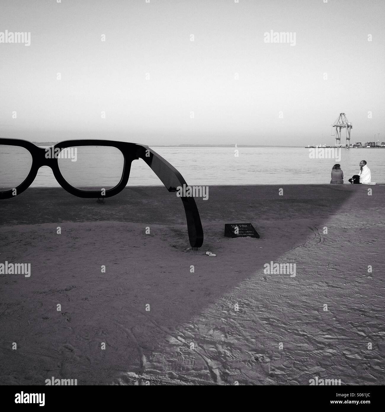 Ein Kunstwerk vor der Ostsee in Aarhus, Dänemark Stockfoto