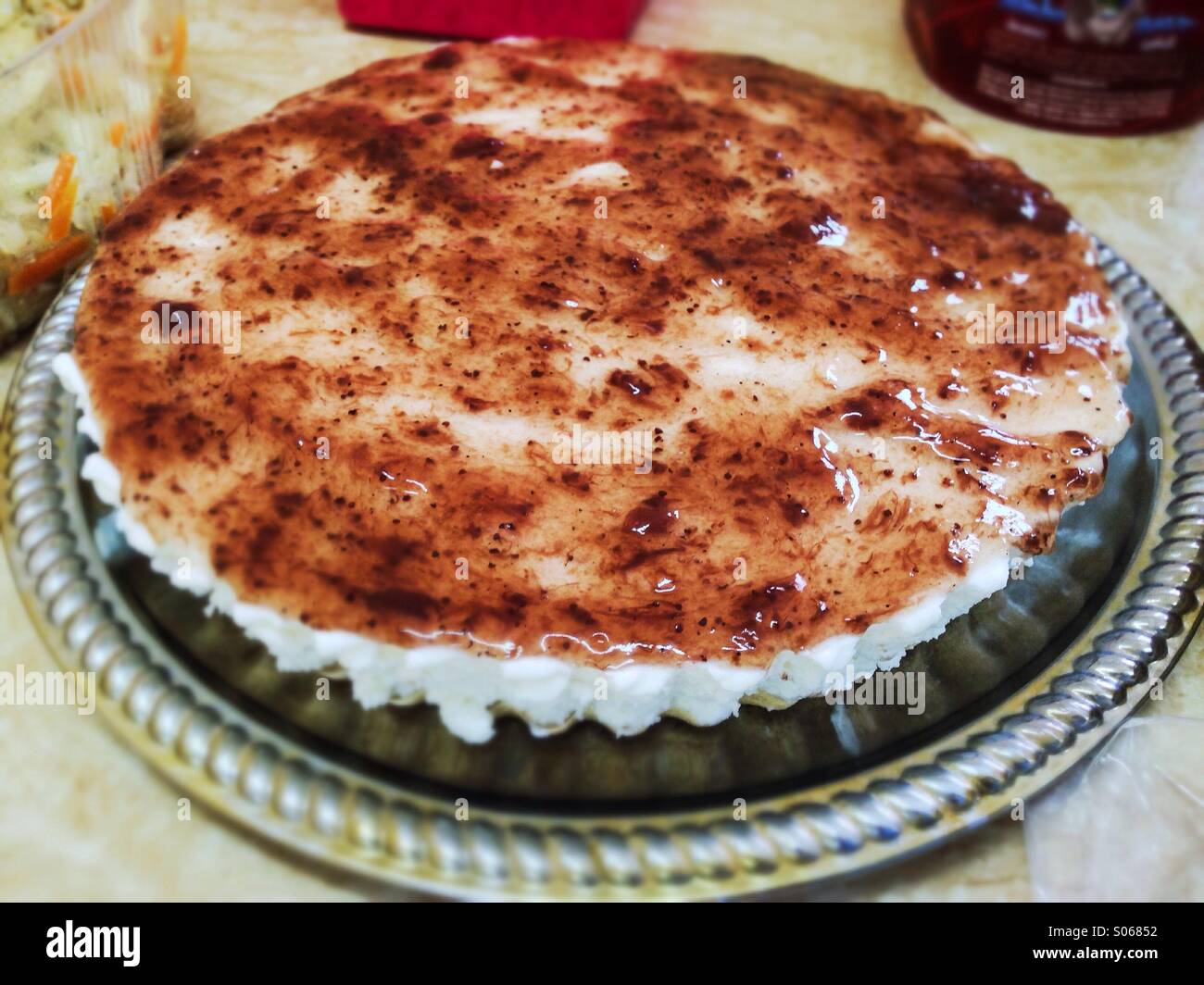 Erdbeer-Käsekuchen Stockfoto