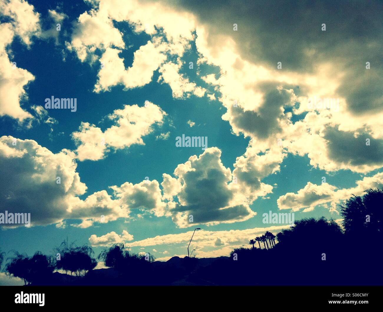 Wolken mit Retro-filter Stockfoto