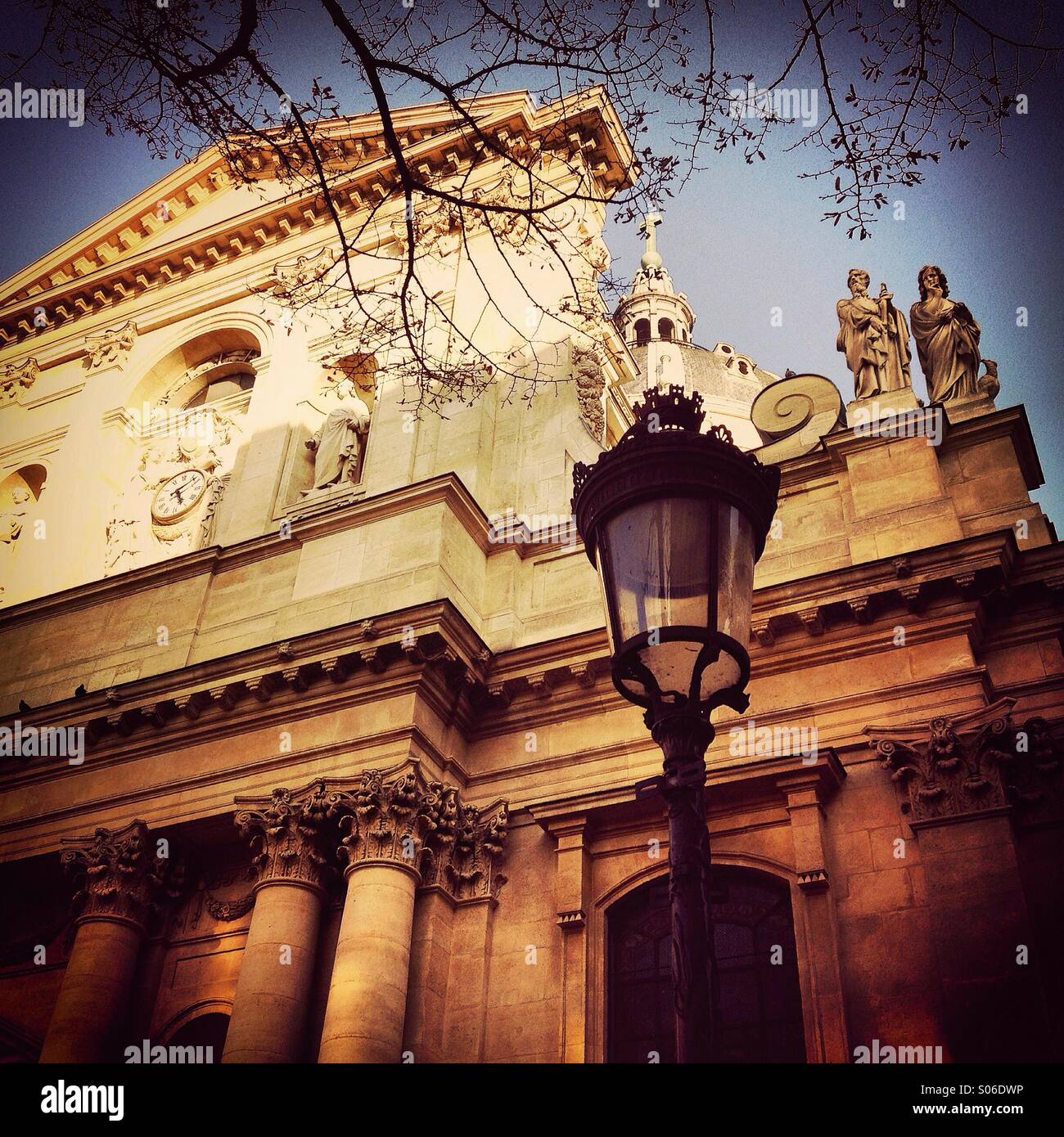 Blick auf La Sorbonne Universität in Paris, Frankreich Stockfoto