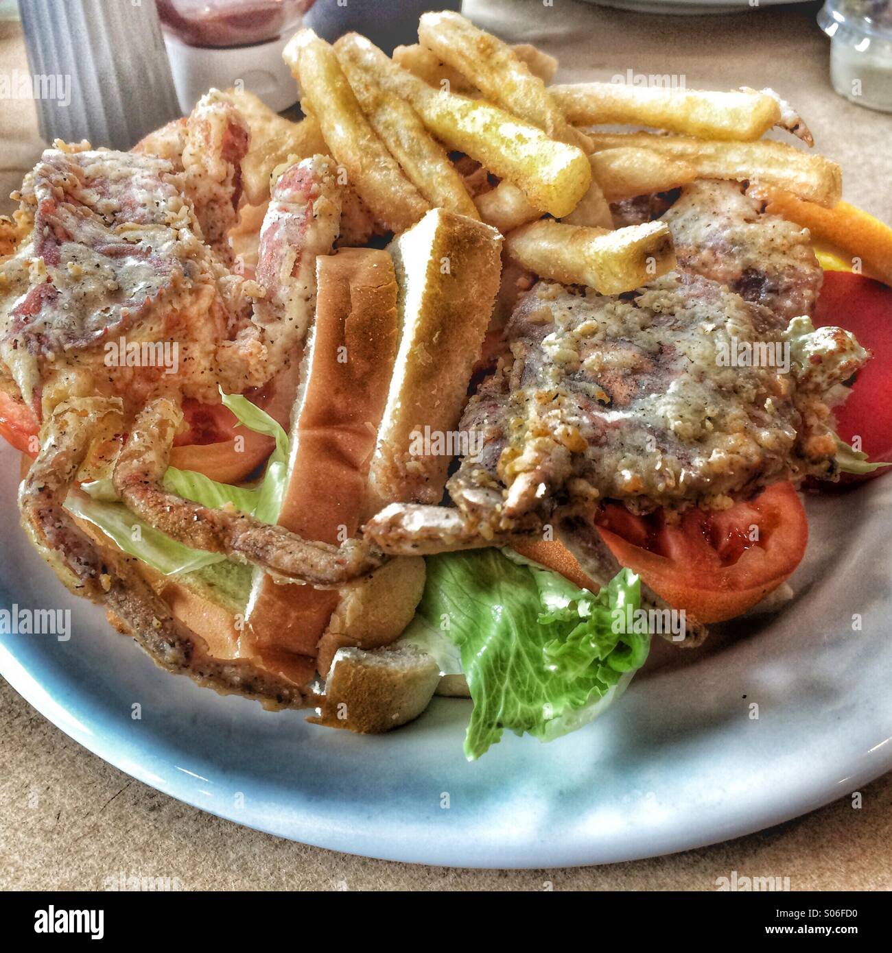 Soft Shell Crab Sandwich Stockfoto