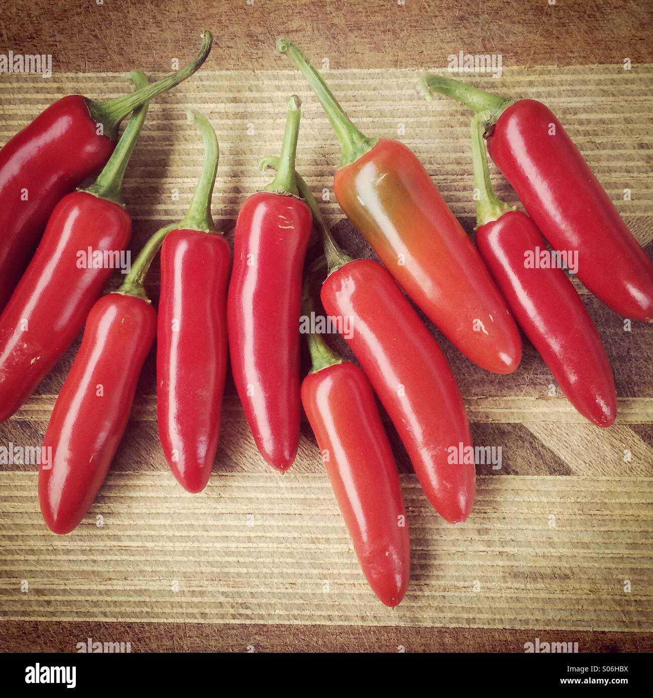 Serrano Chili peppers Stockfoto