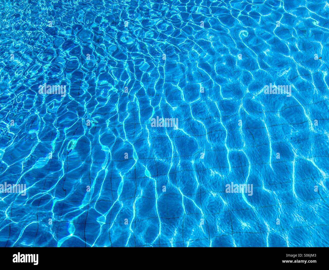 Blaues Wasser im Schwimmbad Stockfoto