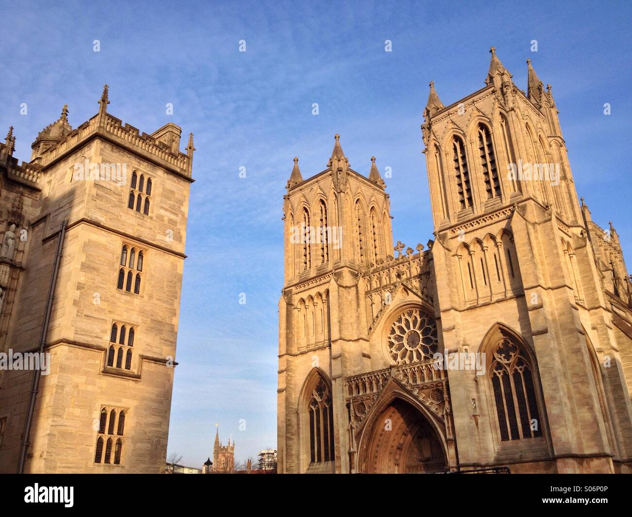 Fünf Türme auf die Skyline von Bristol, England Stockfoto