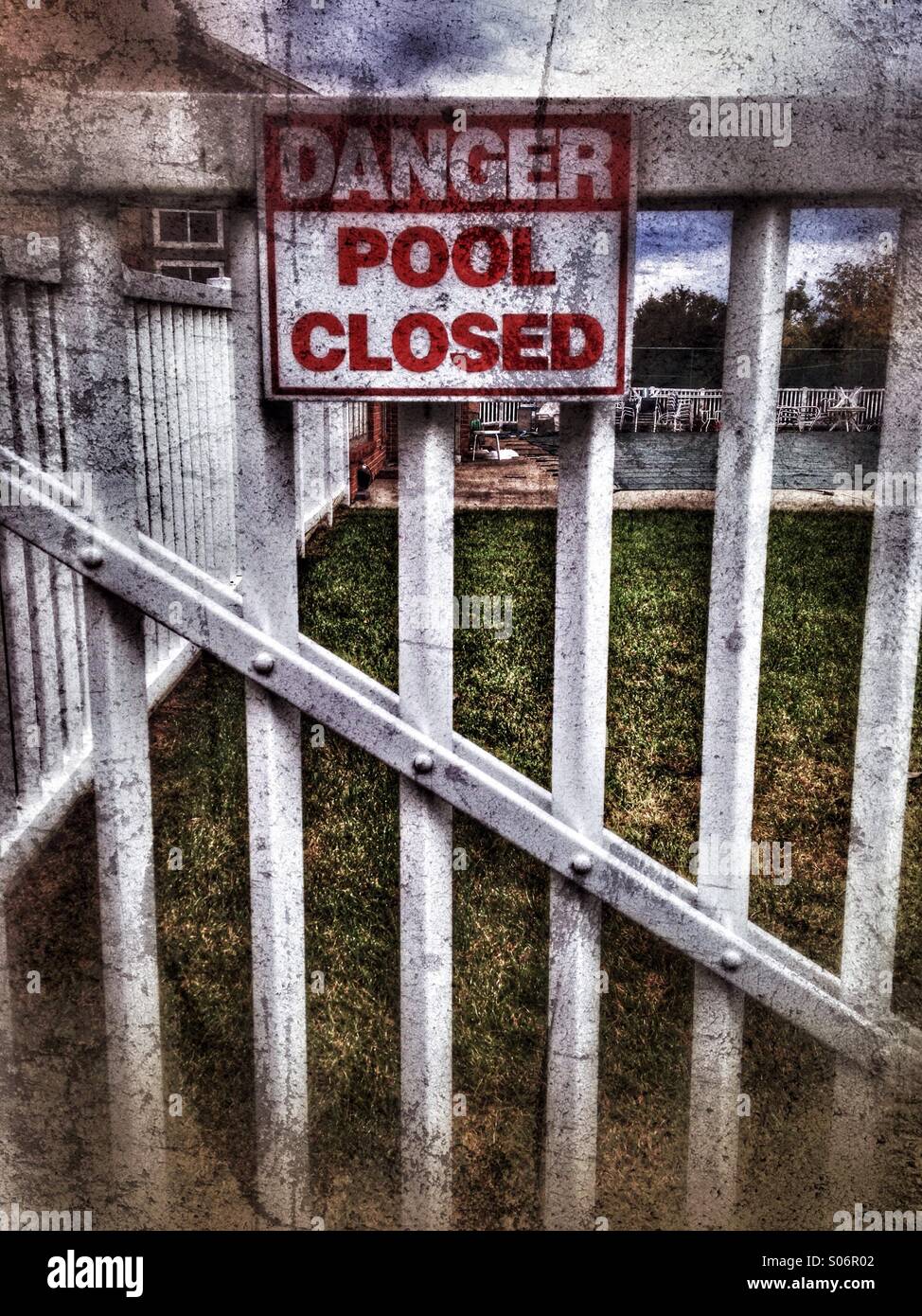 Gefahr der Pool geschlossen. Stockfoto