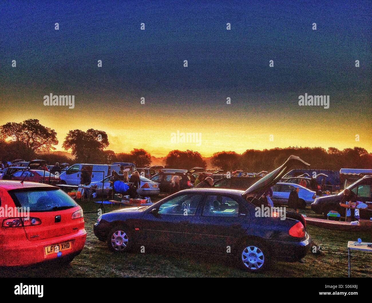 Sonntag boot Messe Stockfoto