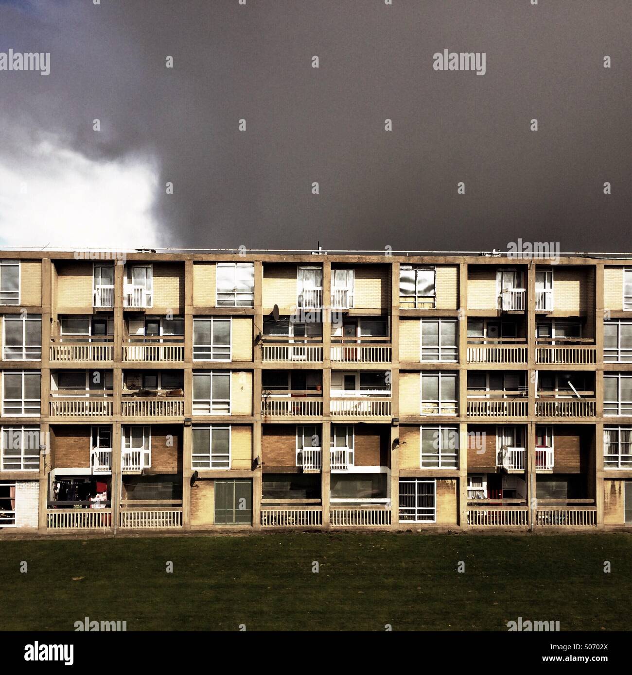 Park Hill Wohnungen in Sheffield England UK - Smartphone-aufgenommenes Stockfoto