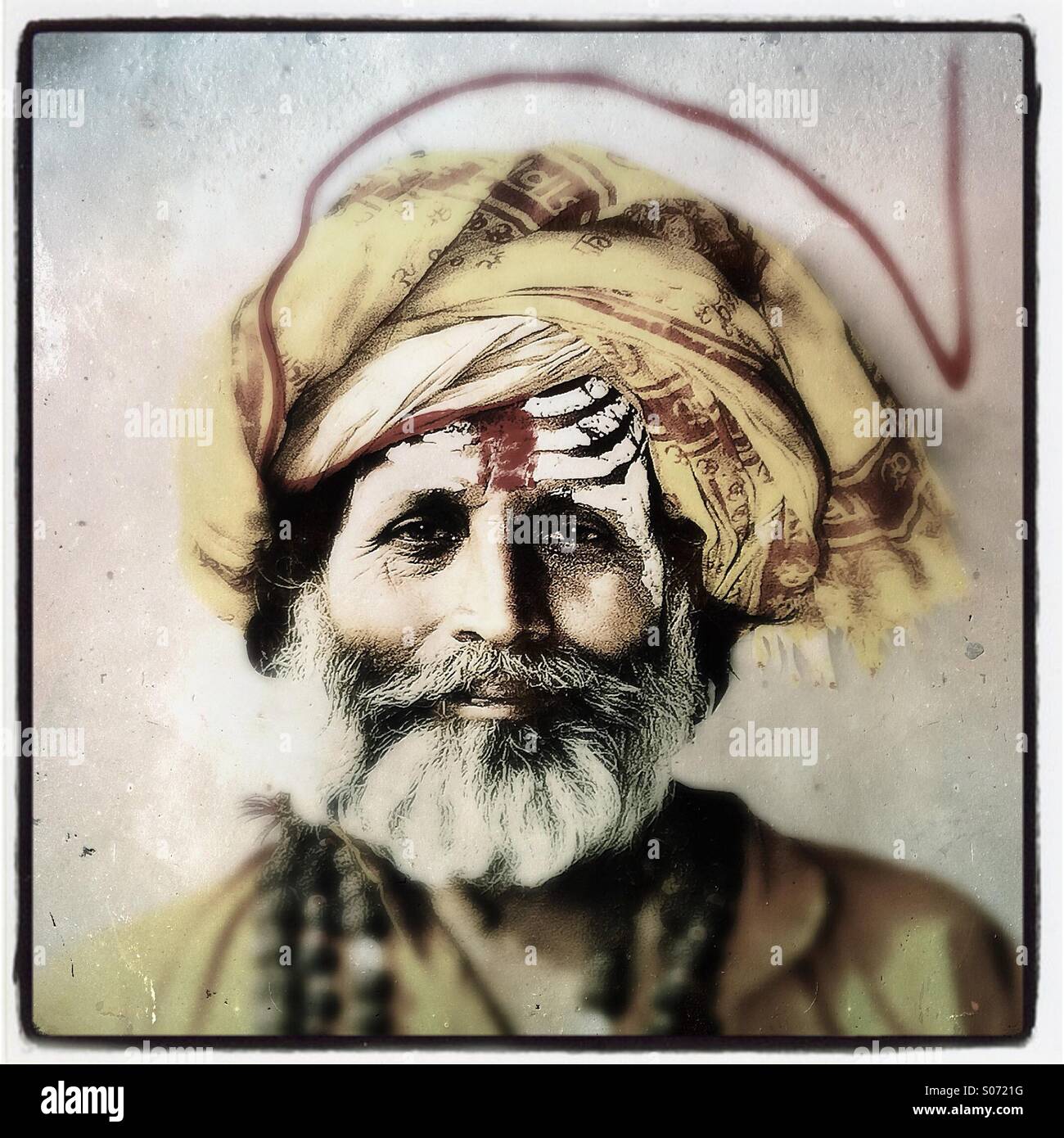 Ein Sadhu hinduistischen heiligen Mann - Smartphone-aufgenommenes Stockfoto