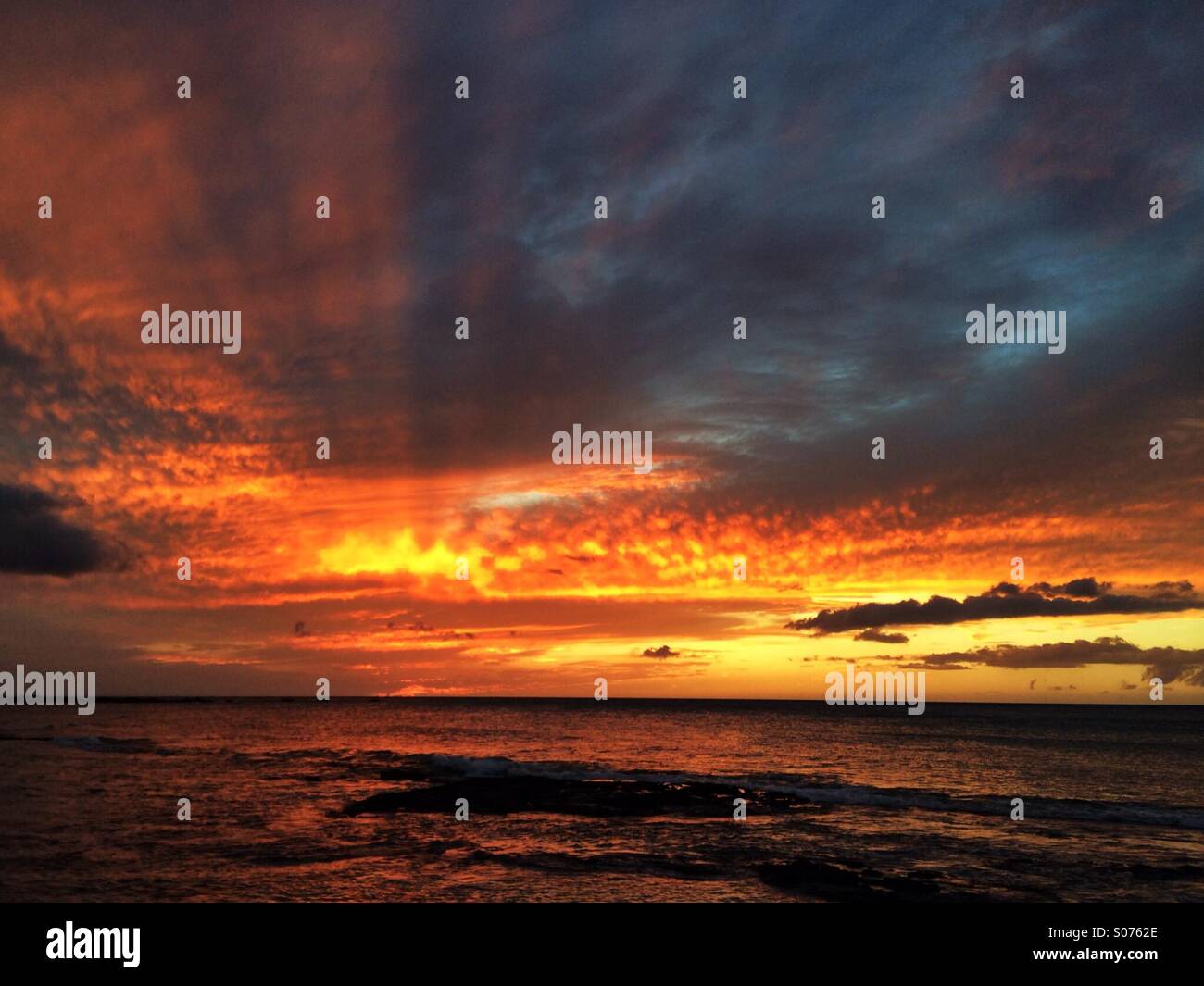 Herrlichen Sonnenuntergang auf Hawaii, Big Island Stockfoto