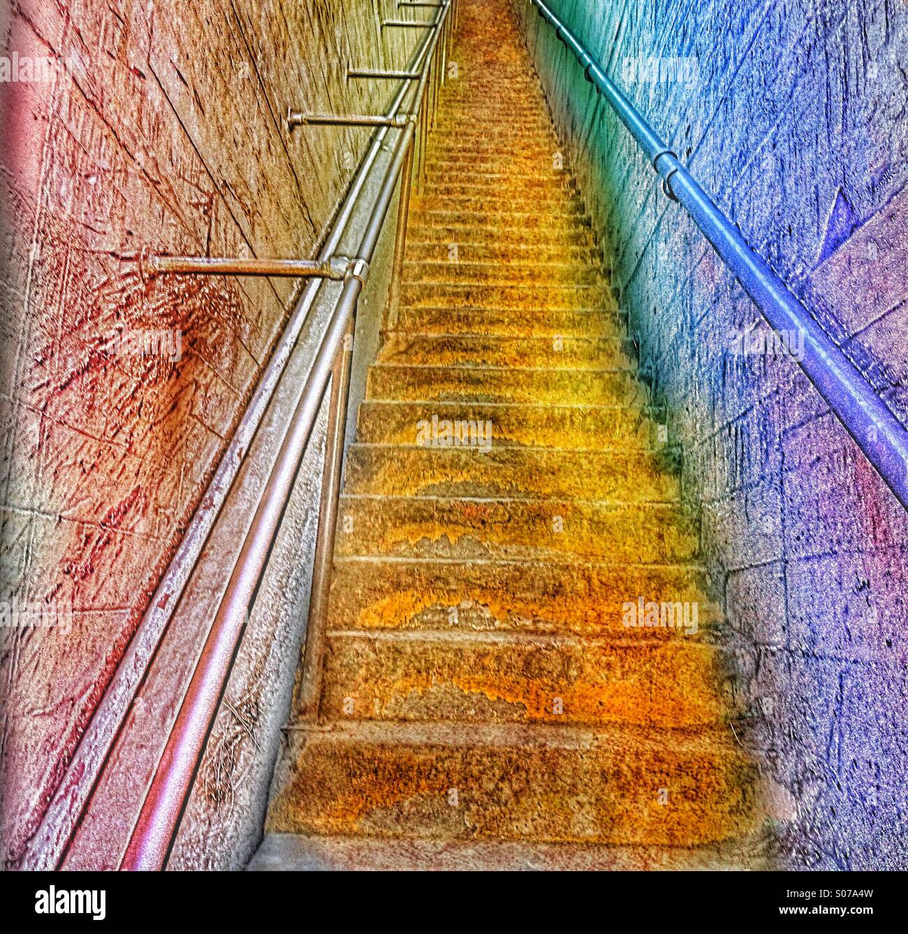 Regenbogen-Treppe Stockfoto