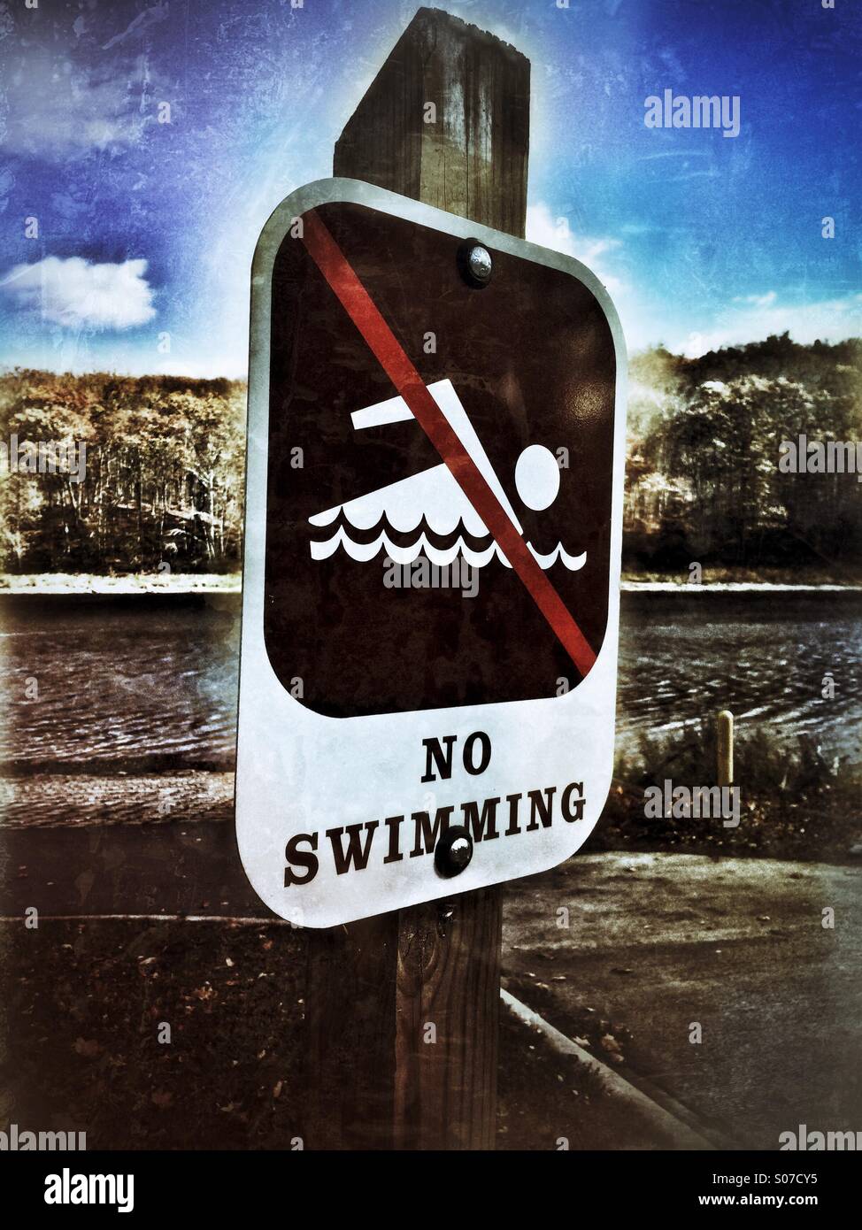Kein Schwimmen-Zeichen Stockfoto