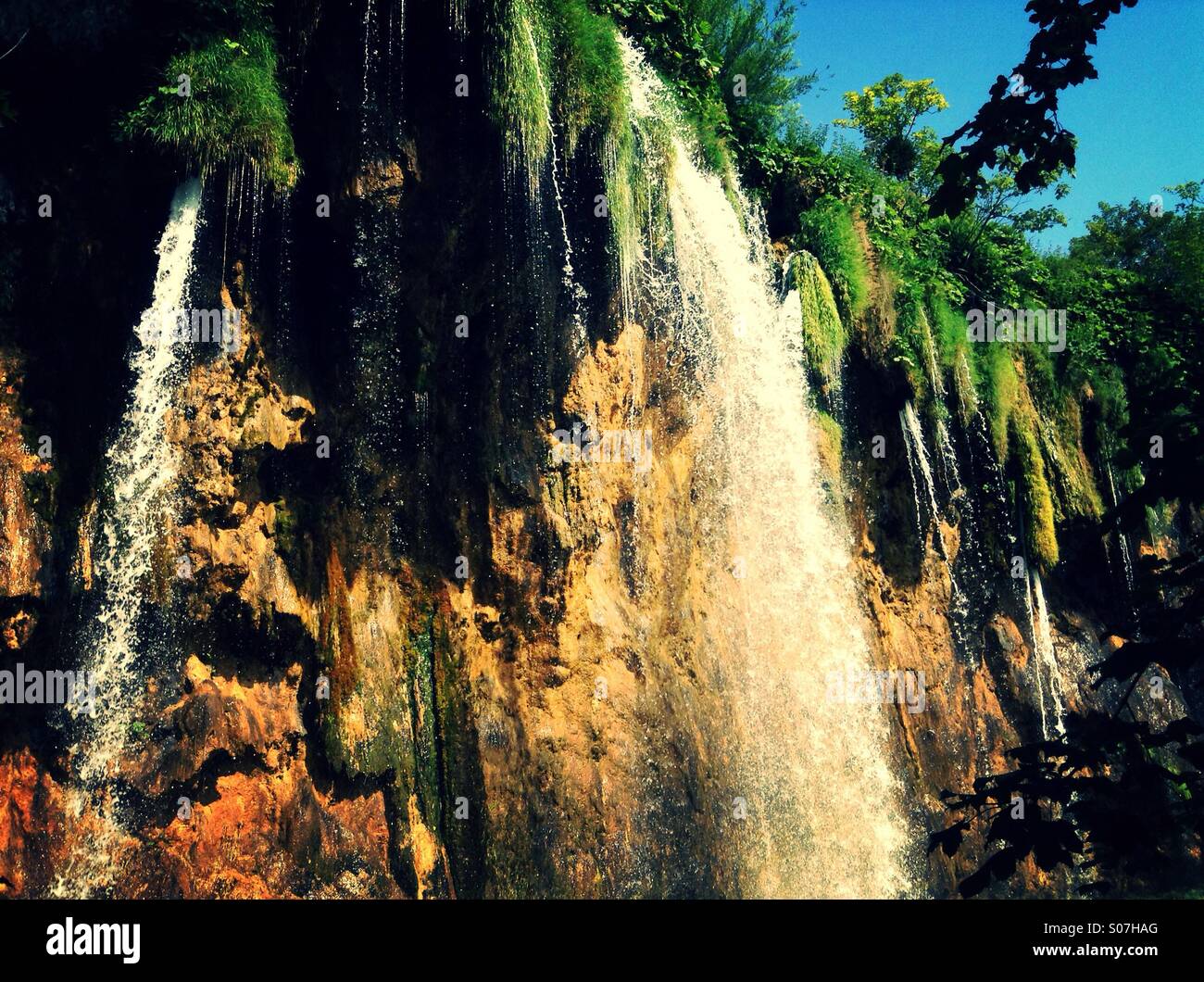 Wasserfälle, Plitvice, Kroatien - Smartphone-aufgenommenes Stockfoto