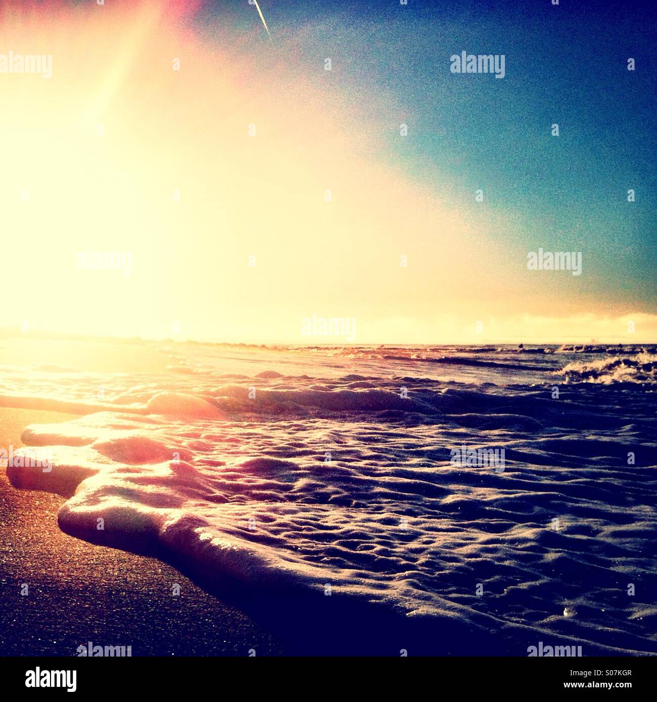 Wellen an den Strand Rollen. Ventura Kalifornien USA. Stockfoto