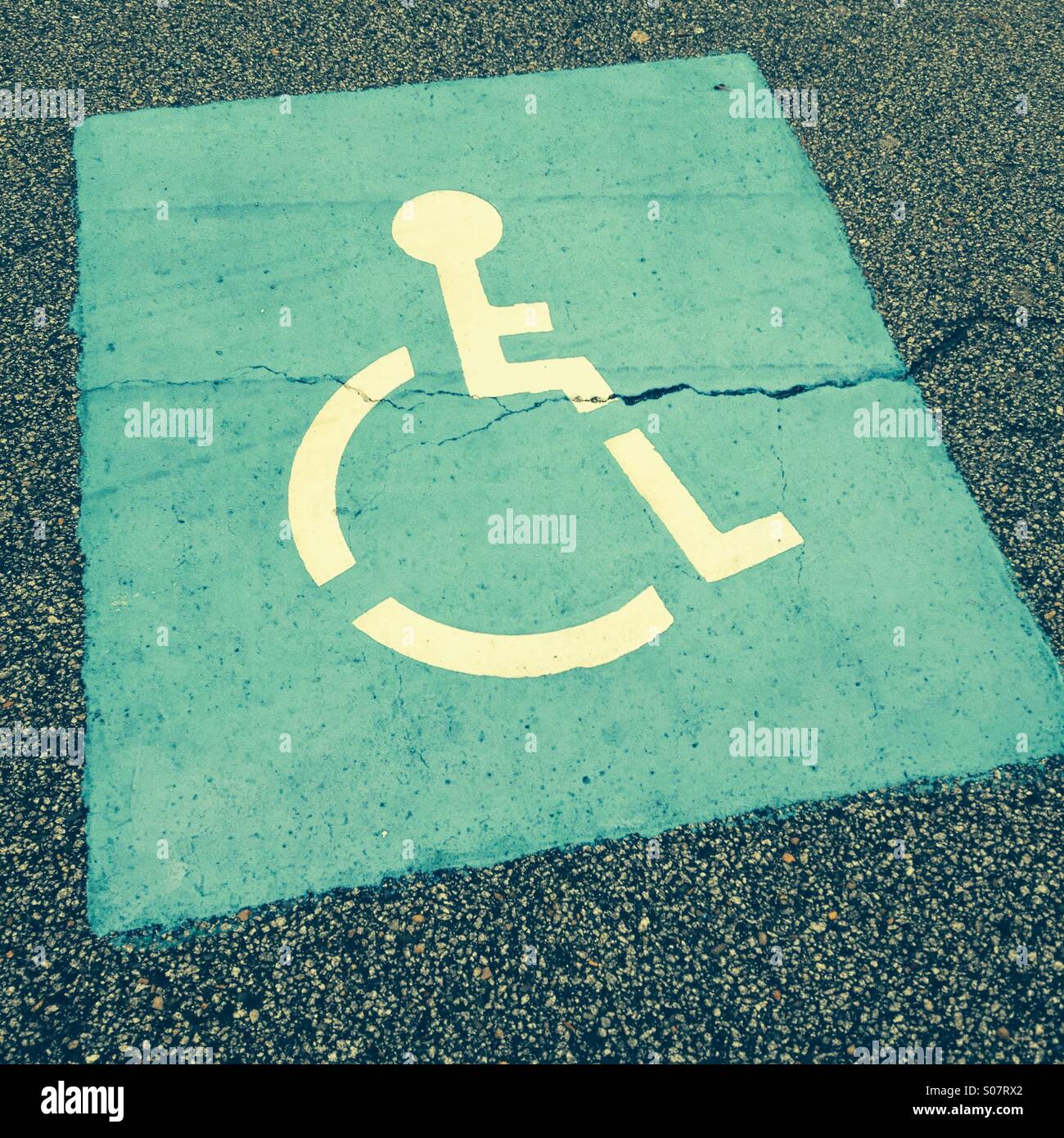 Behindertenparkplatz Stockfoto