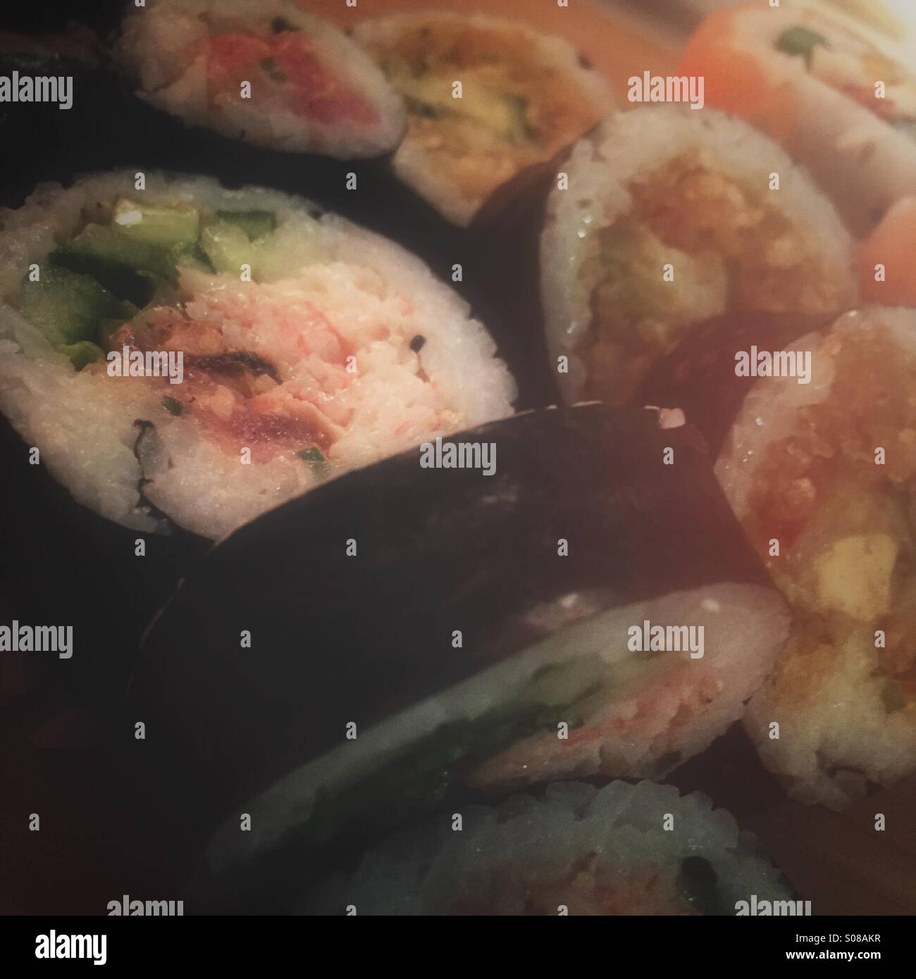 Sushi - Maki Rollen Stockfoto