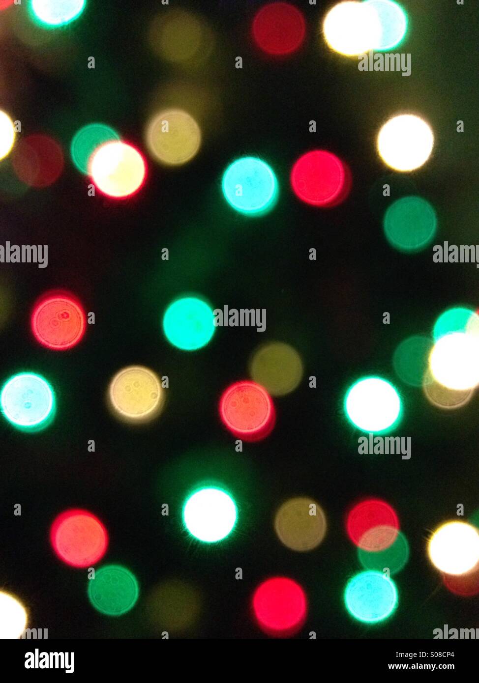 Weihnachten-bokeh - Smartphone-aufgenommenes Stockfoto