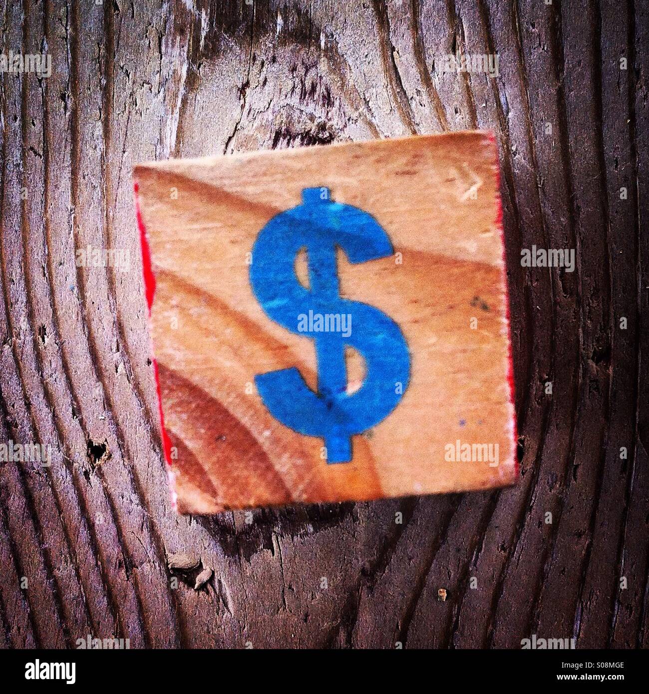 Amerikanische Dollar-Währung-Ikone - Smartphone-aufgenommenes Stockfoto