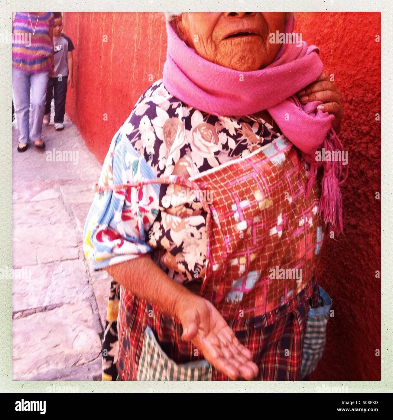 Ein Bettler in Guanajuato, Mexiko. Stockfoto