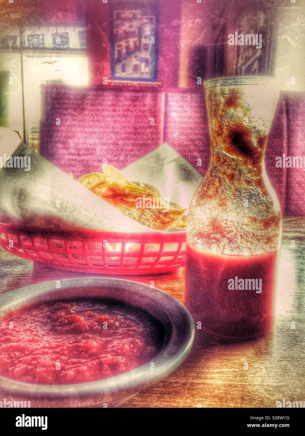 Chips und Salsa. Stockfoto