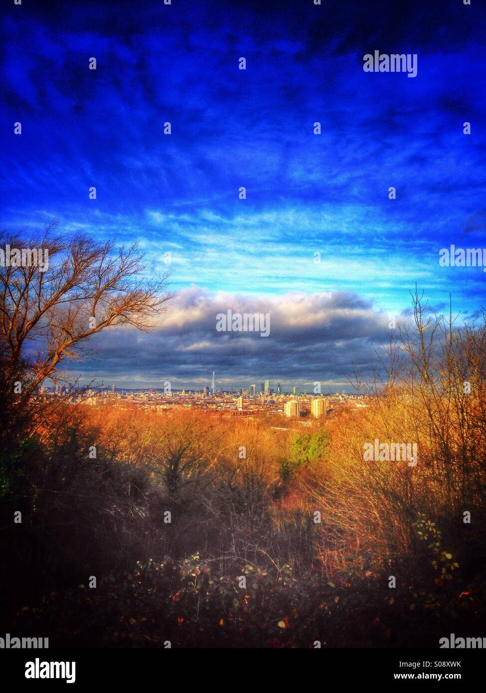 London-Landschaft - Smartphone-aufgenommenes Stockfoto