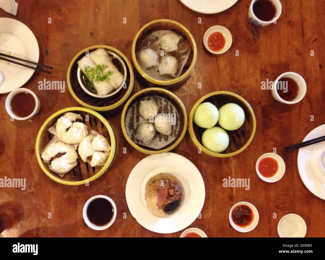 Dim-Sum - Smartphone-aufgenommenes Stockfoto