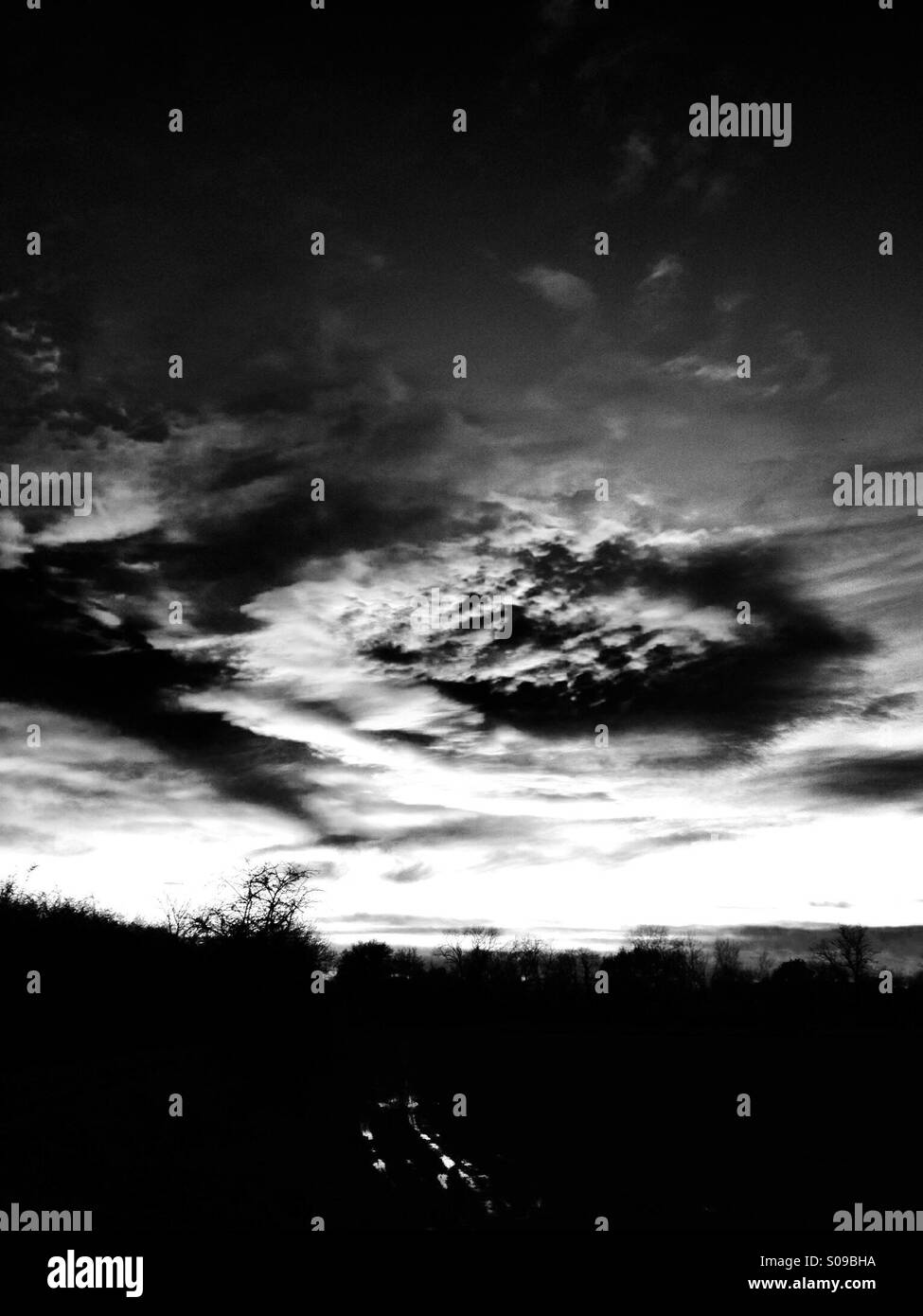 Dunklen satanischen Himmel, North Yorkshire, Nordengland Stockfoto