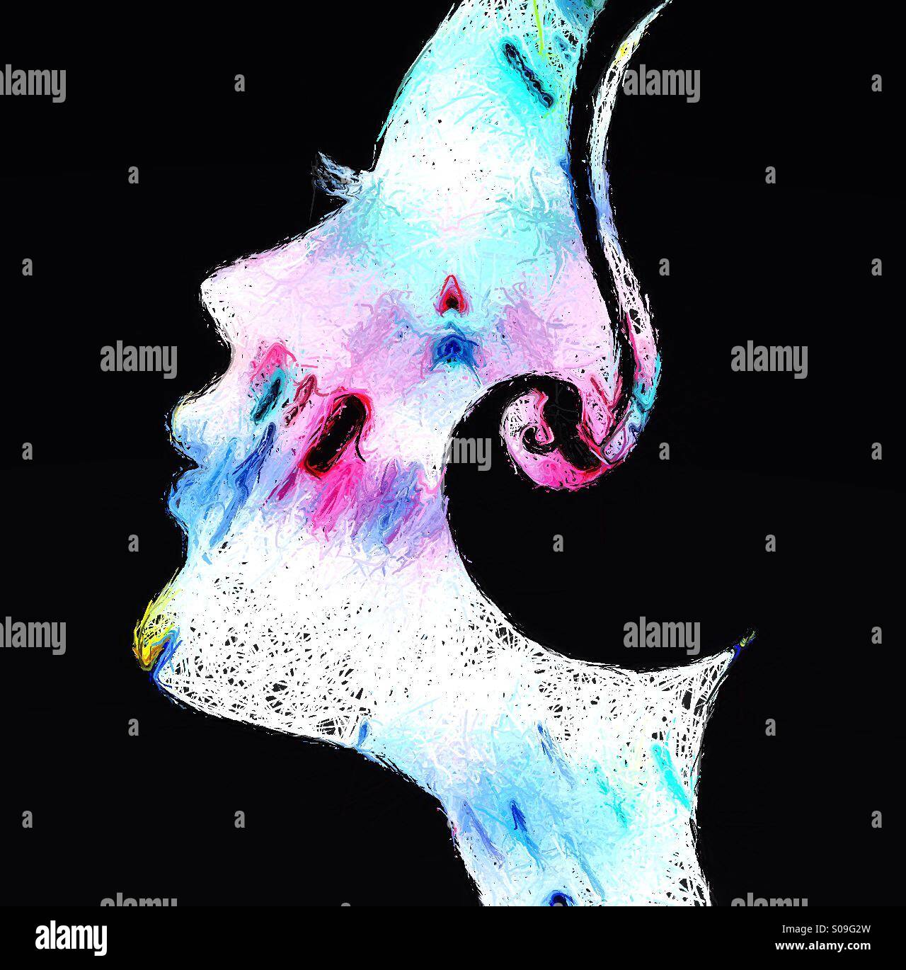 Wirkung der Kunst auf Lichter - Smartphone-aufgenommenes Stockfoto
