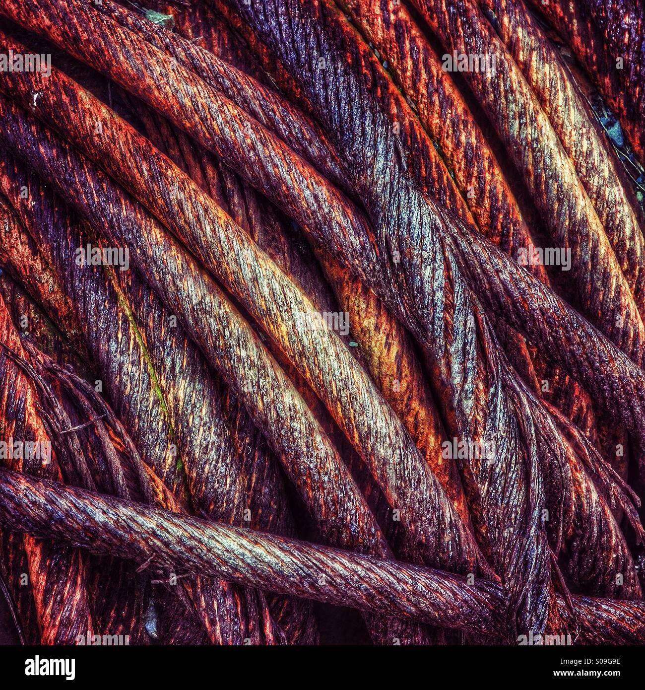 Alte Eisen-Kabel, Farbe Eisen Stockfoto