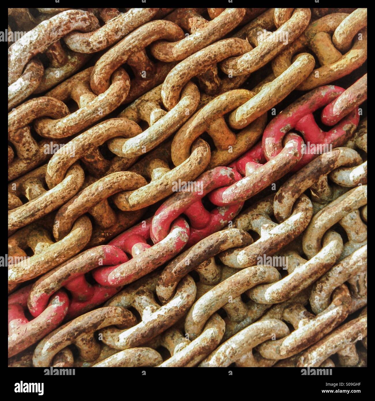 Rote Kette - Smartphone-aufgenommenes Stockfoto