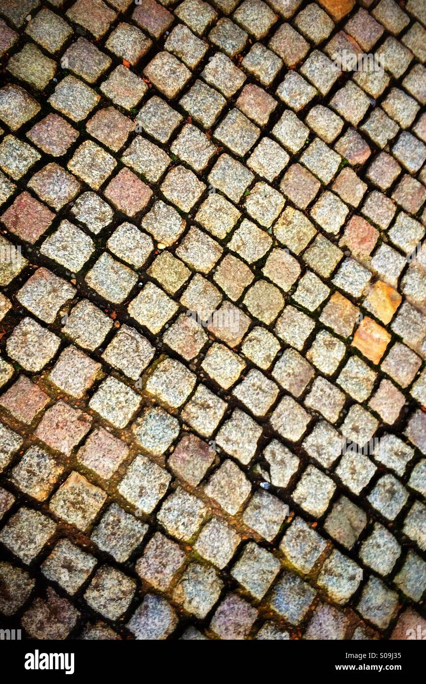 Stein gepflasterten Straße Stockfoto