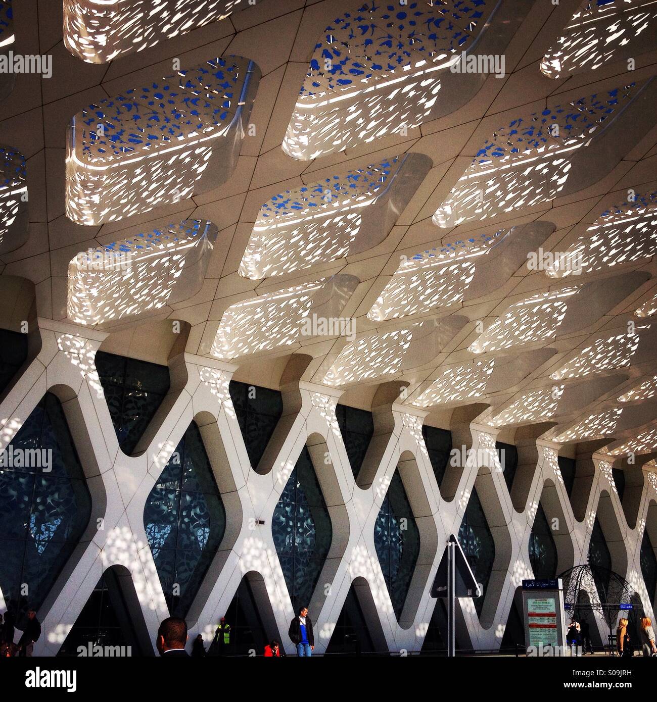 Fassade des Flughafen Marrakesch Menara, Marokko. Stockfoto