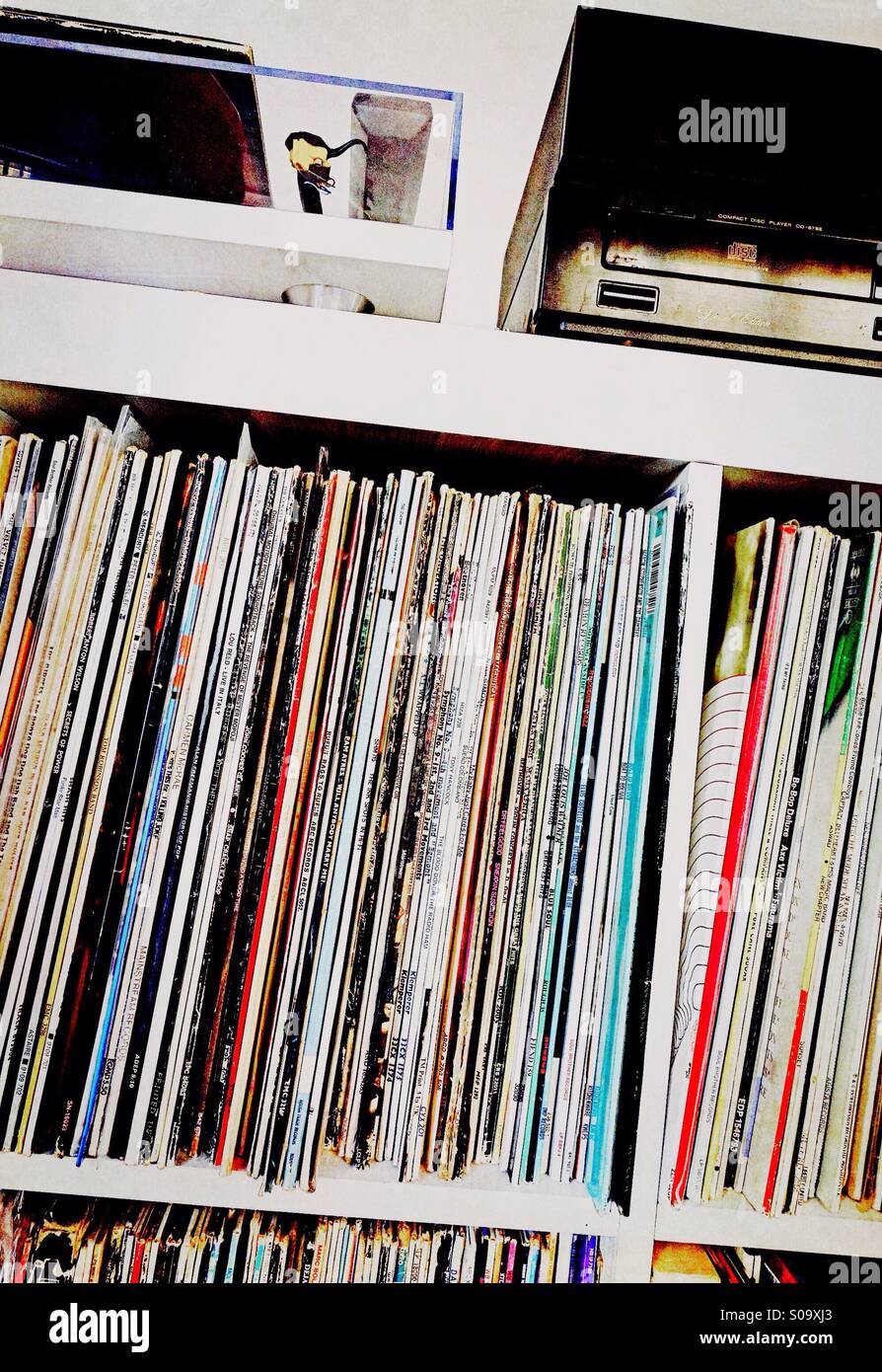 Aus Liebe zum Vinyl - ein Vinyl Plattensammlung Stockfoto
