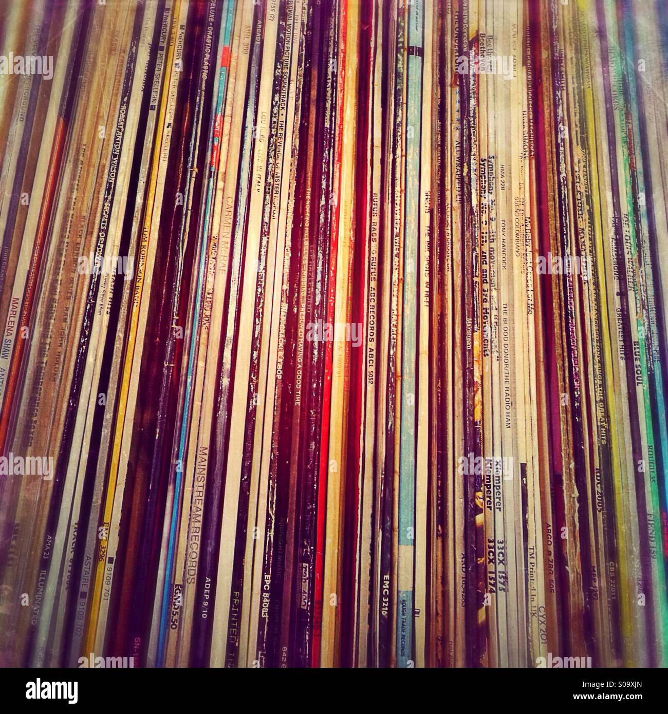 Aus Liebe zum Vinyl ein Vinyl Plattensammlung Stockfotografie Alamy