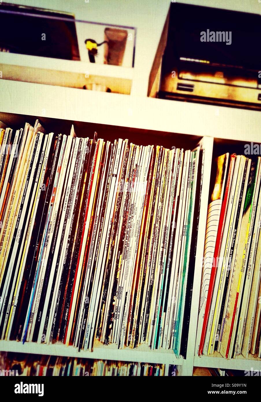 Aus Liebe zum Vinyl - ein Vinyl Plattensammlung Stockfoto