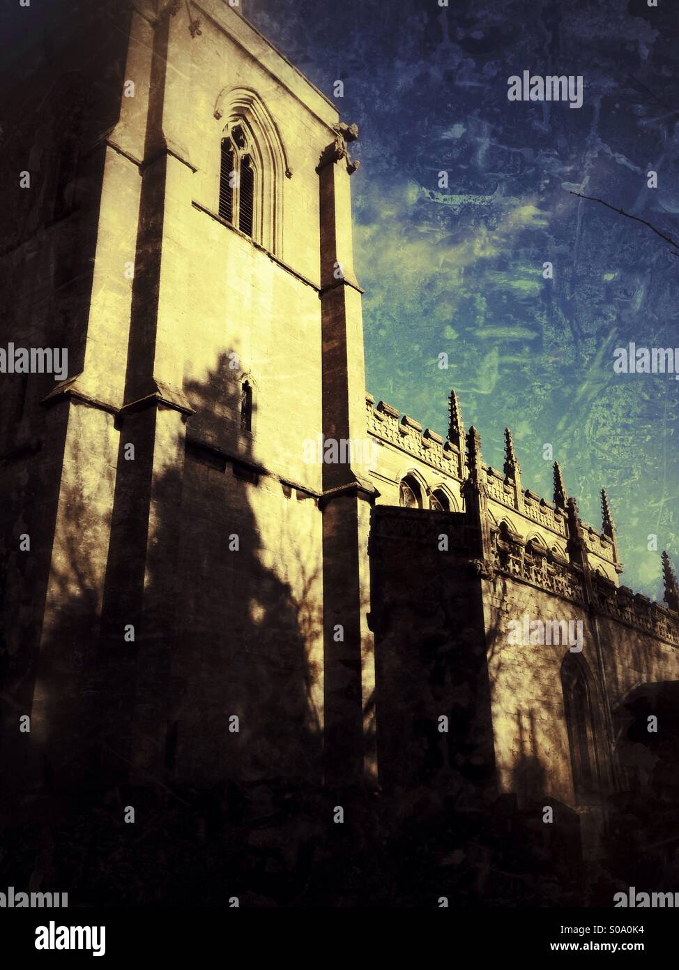 St.-Martins Kirche, Ancaster, Lincolnshire, England. - Smartphone-aufgenommenes Stockfoto