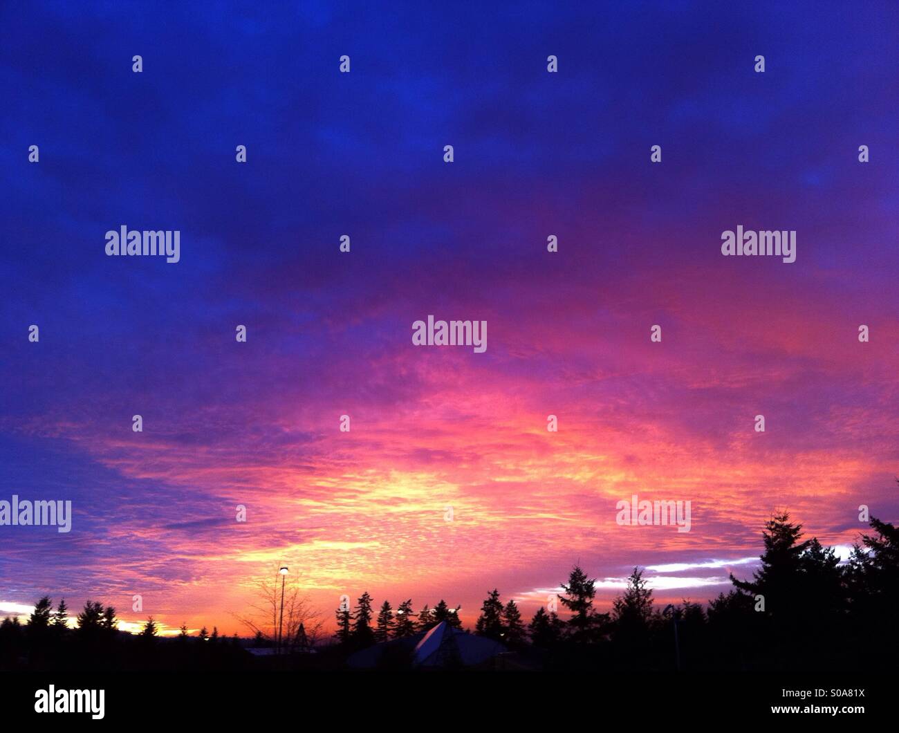 Magenta Sonnenuntergang Stockfoto