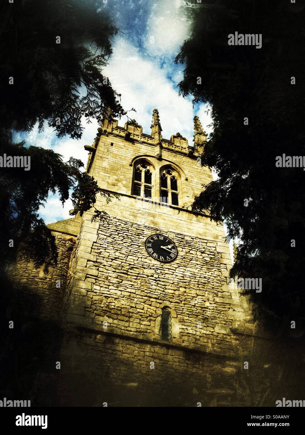 Allerheiligenkirche, Hough-on-the-Hill, Lincolnshire, England. - Smartphone-aufgenommenes Stockfoto