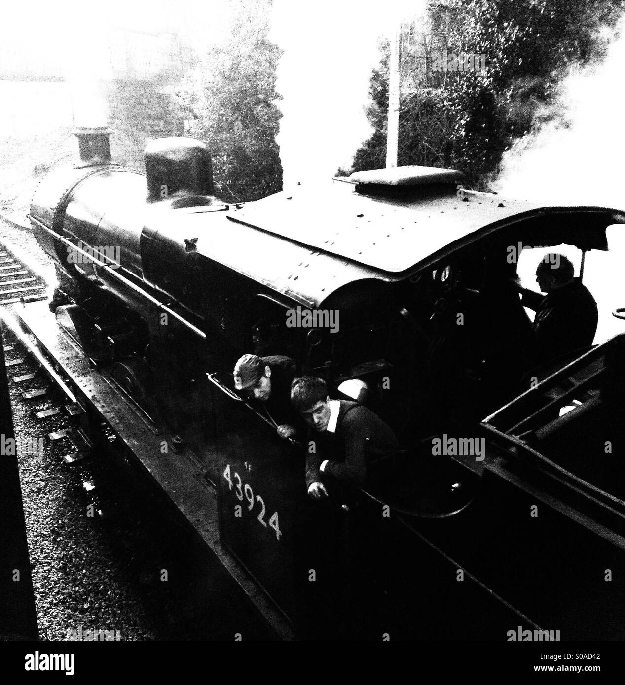 Dampfzug auf der Worth Valley railway Stockfoto