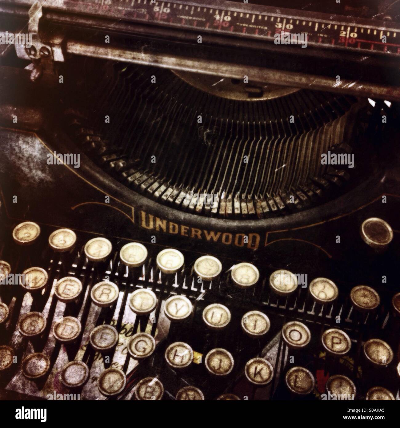 Vintage Underwood Schreibmaschine. Stockfoto