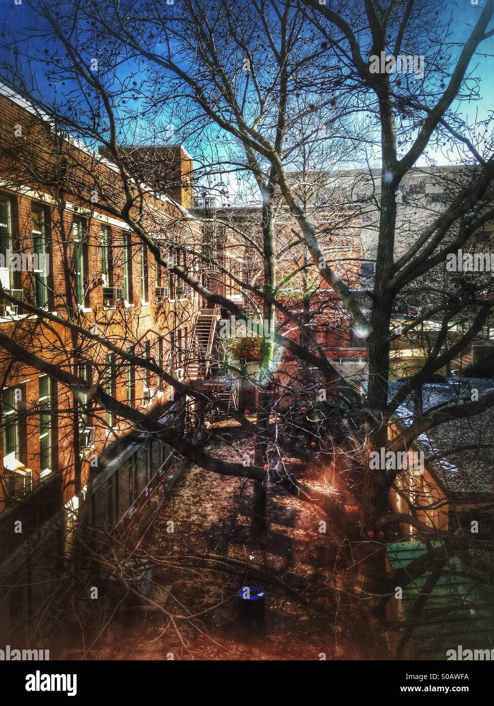 Ein Blick aus dem Fenster am UC Hospital. Stockfoto