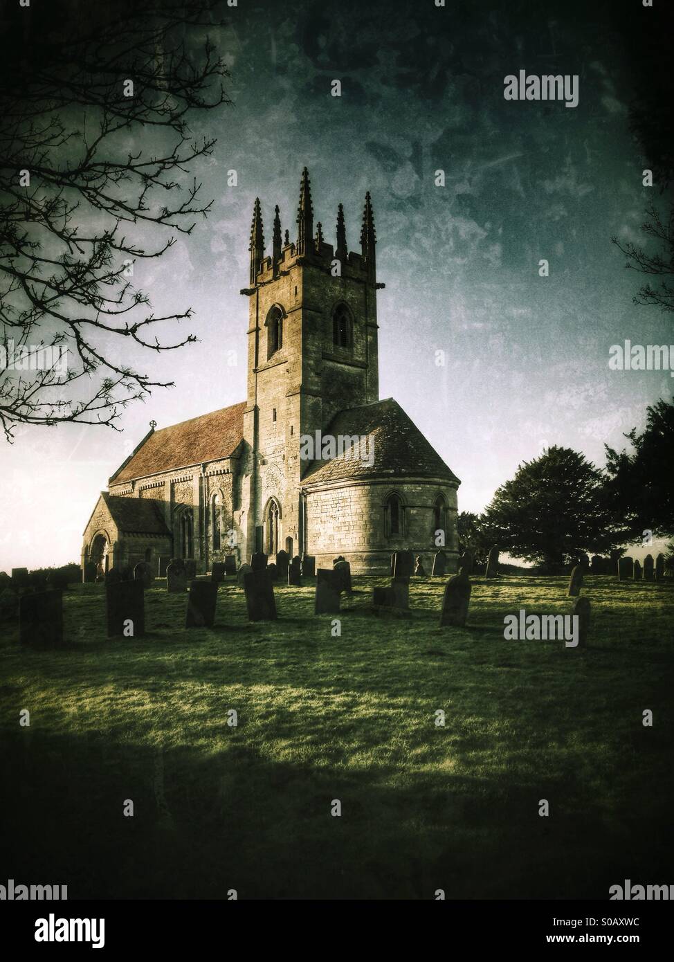 Kirche St. Andrew, Sempringham, Lincolnshire, England. - Smartphone-aufgenommenes Stockfoto