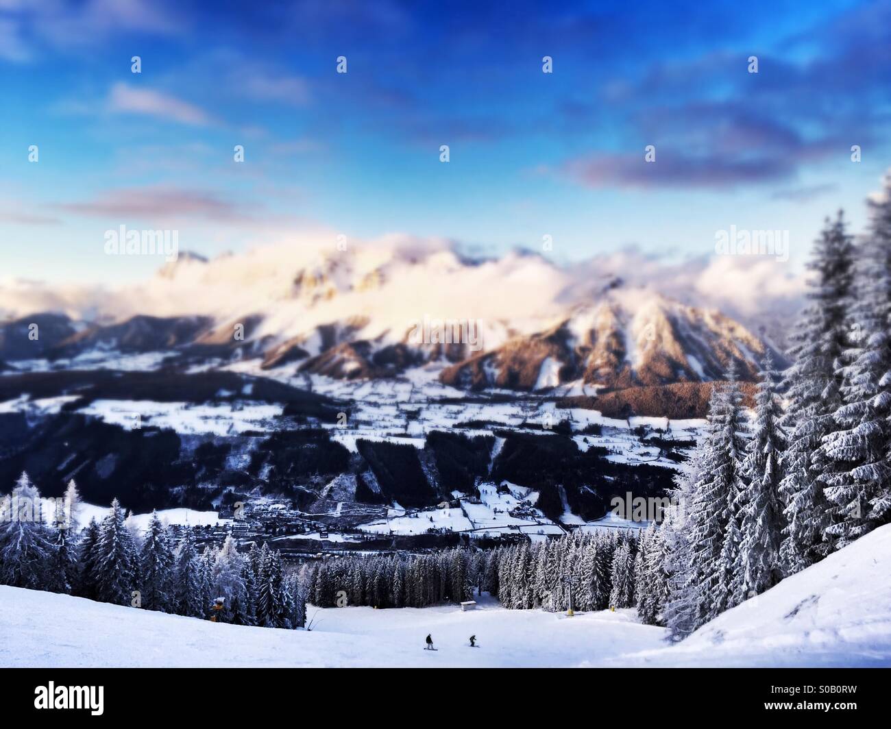 Miniatur-Winter-Wunderland Stockfoto