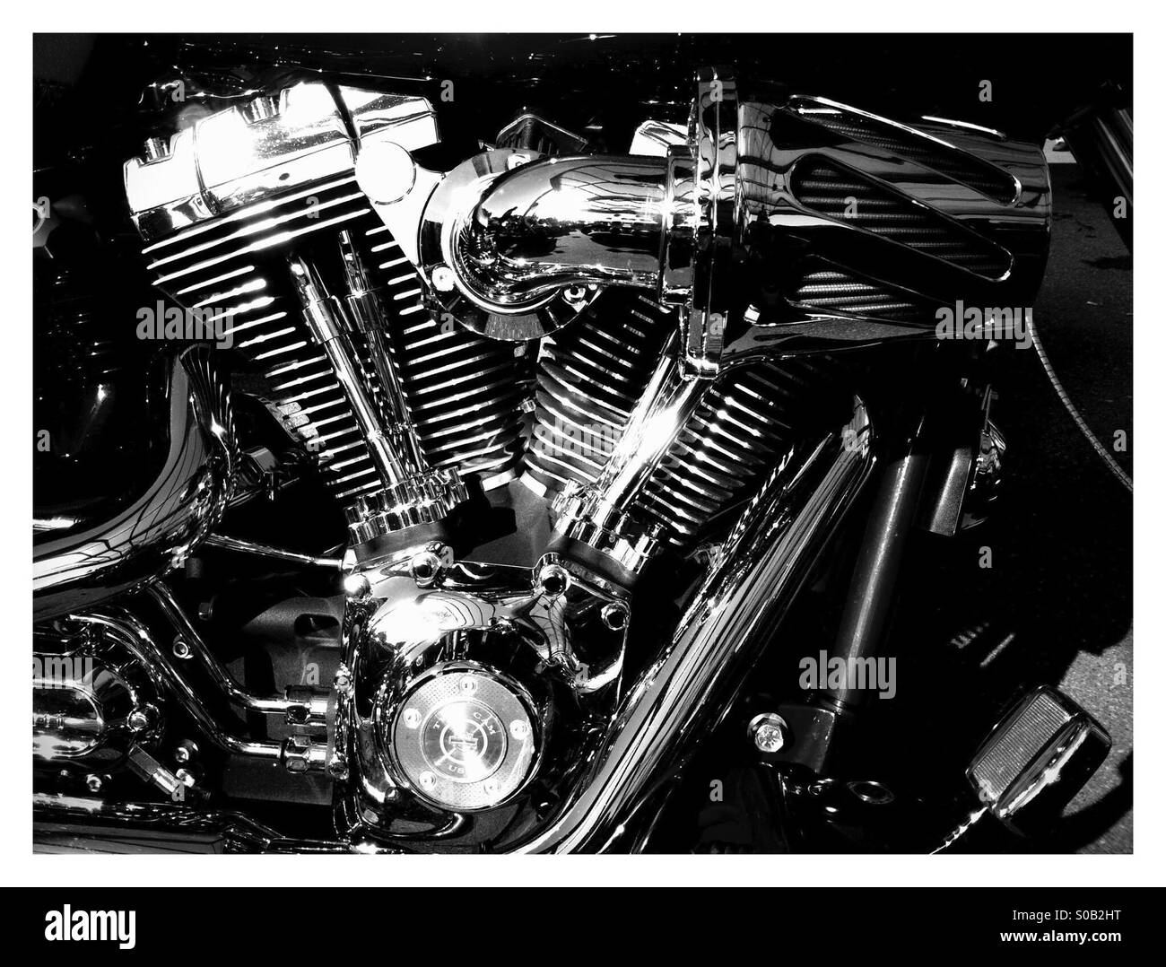 Harley Davidson Motor. Stockfoto
