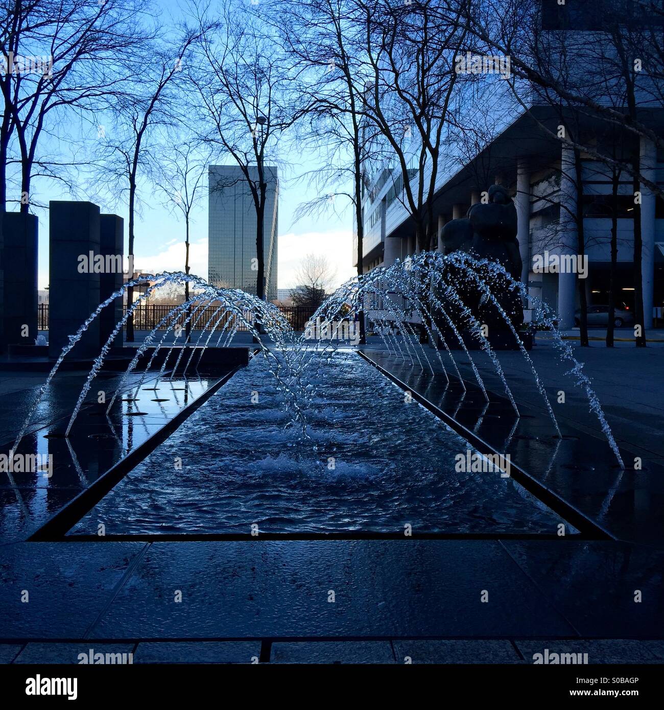 Atlanta-Wasser-Installation und skyline Stockfoto