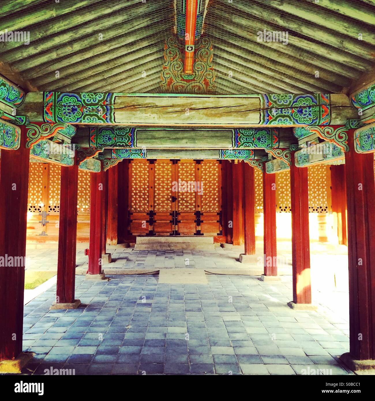 Ein schöner Tempel in Seoul, Südkorea... Stockfoto